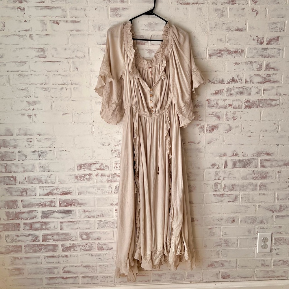 Free People FP Beach Bliss Maxi Dress : Stone size M Medium in EUC